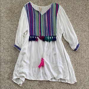 Raga Kalani Embroidered Tassel Tunic Top